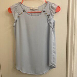 LOFT Light Blue Blouse Size Petite XXSP